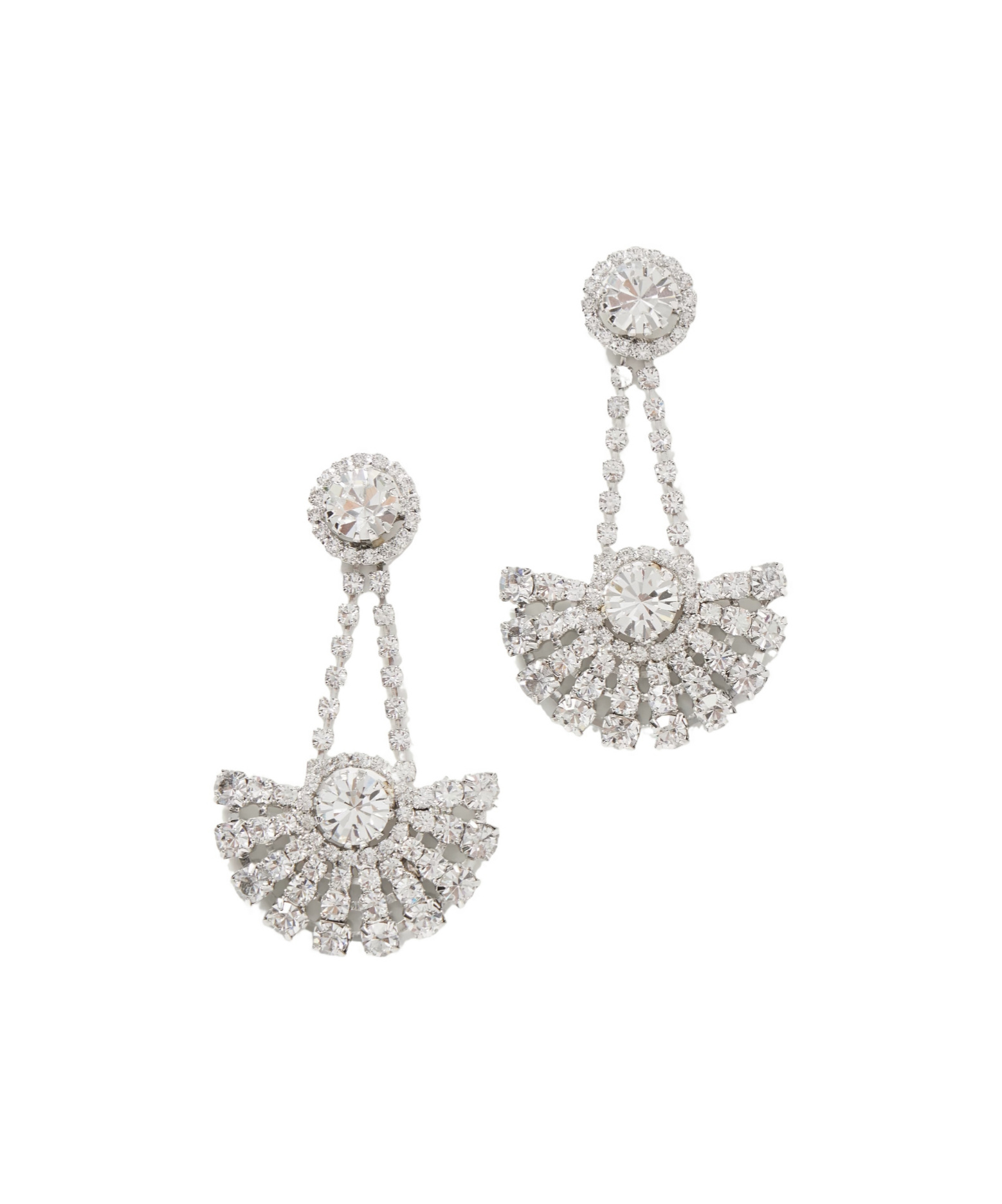 Jennifer Behr Velma Rhodium-plated Crystal Earrings In Metallic