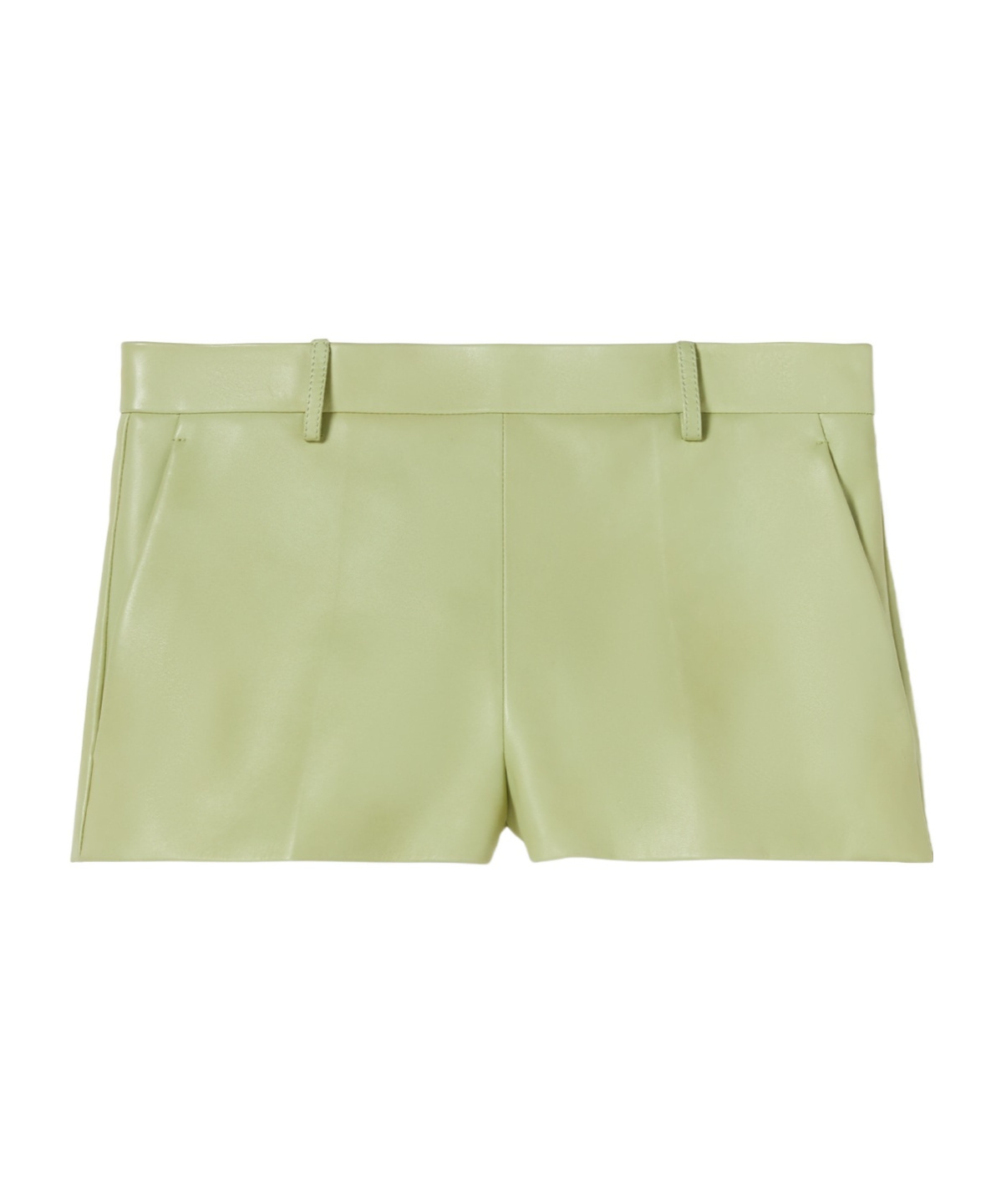 Gucci Belt And Loop Leather Shorts In Green