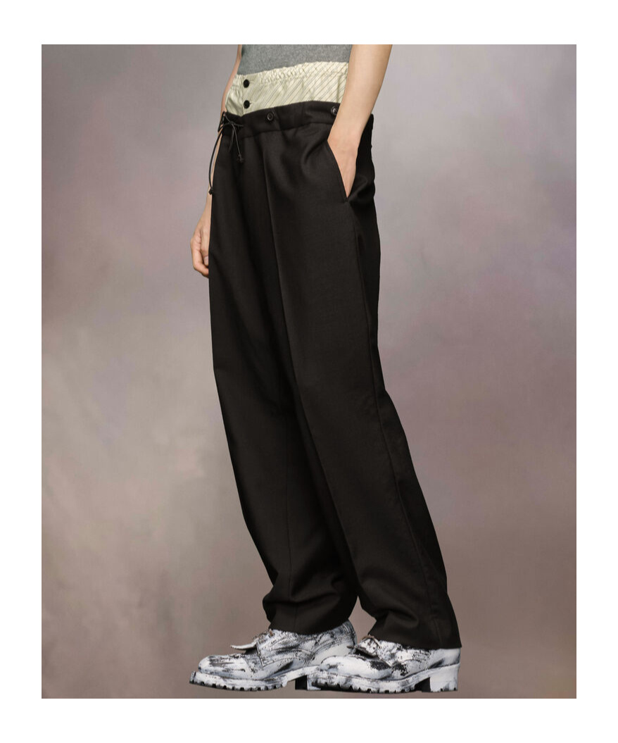 Maison Margiela Button Casual Pants In Black