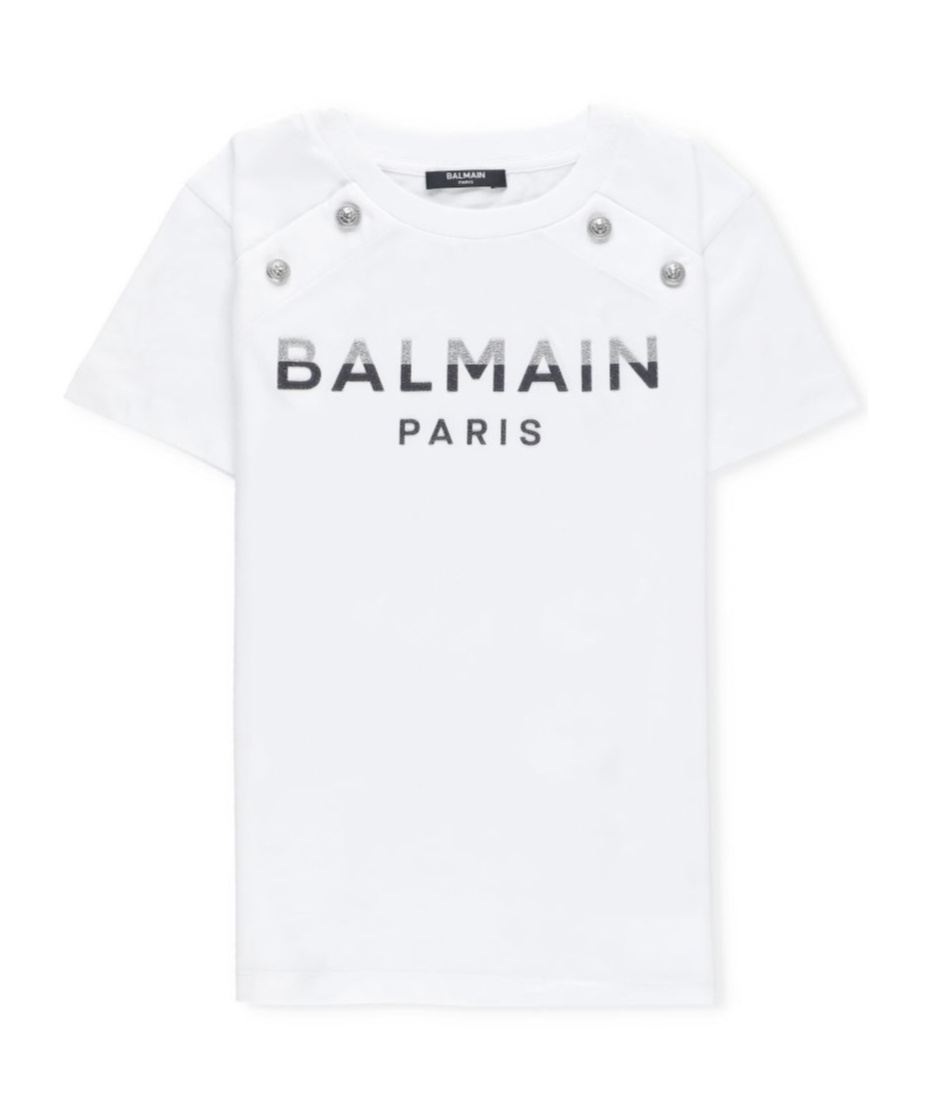 Balmain Logo-appliqué T-shirt In White