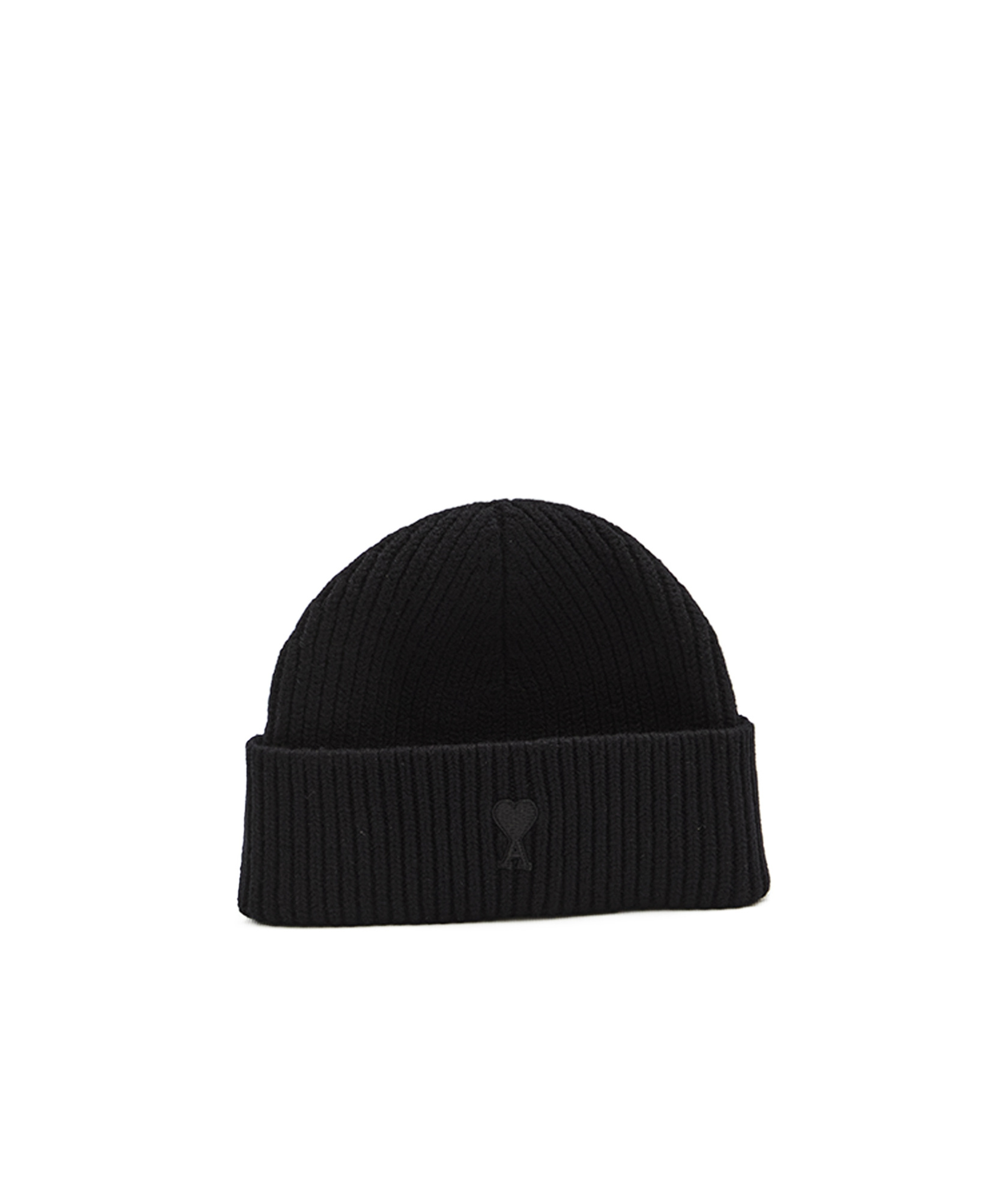 Ami Alexandre Mattiussi Ami Paris Ami De Coeur Black Wool Hat Men