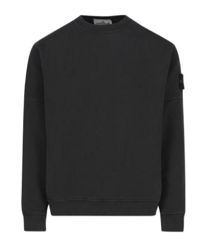Shop Stone Island Cotton Sweatshirt In Black