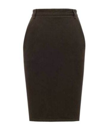 Saint Laurent Pencil Skirt In Deep Brown Denim