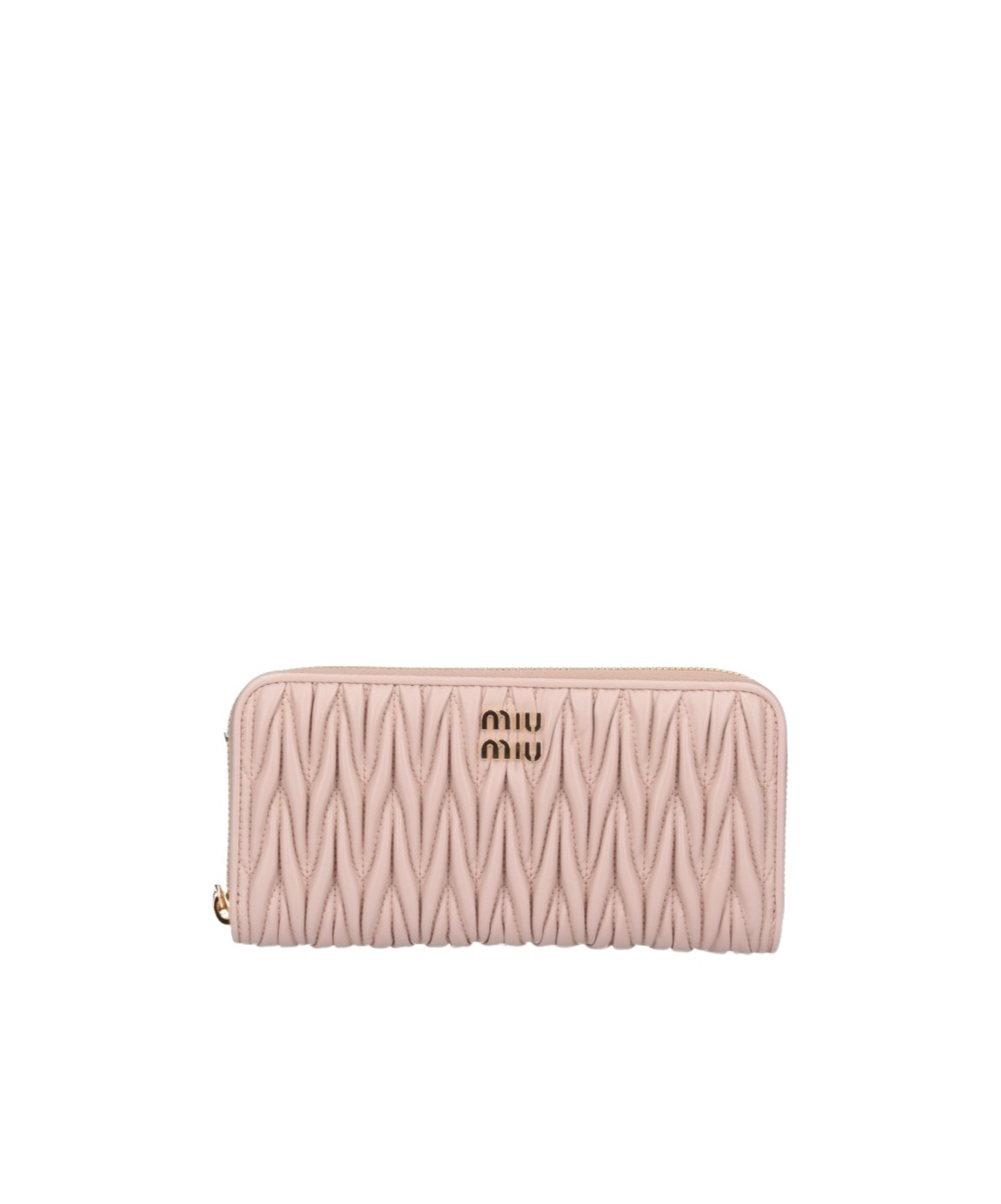 Miu Miu Large Zip Wallet In Nude