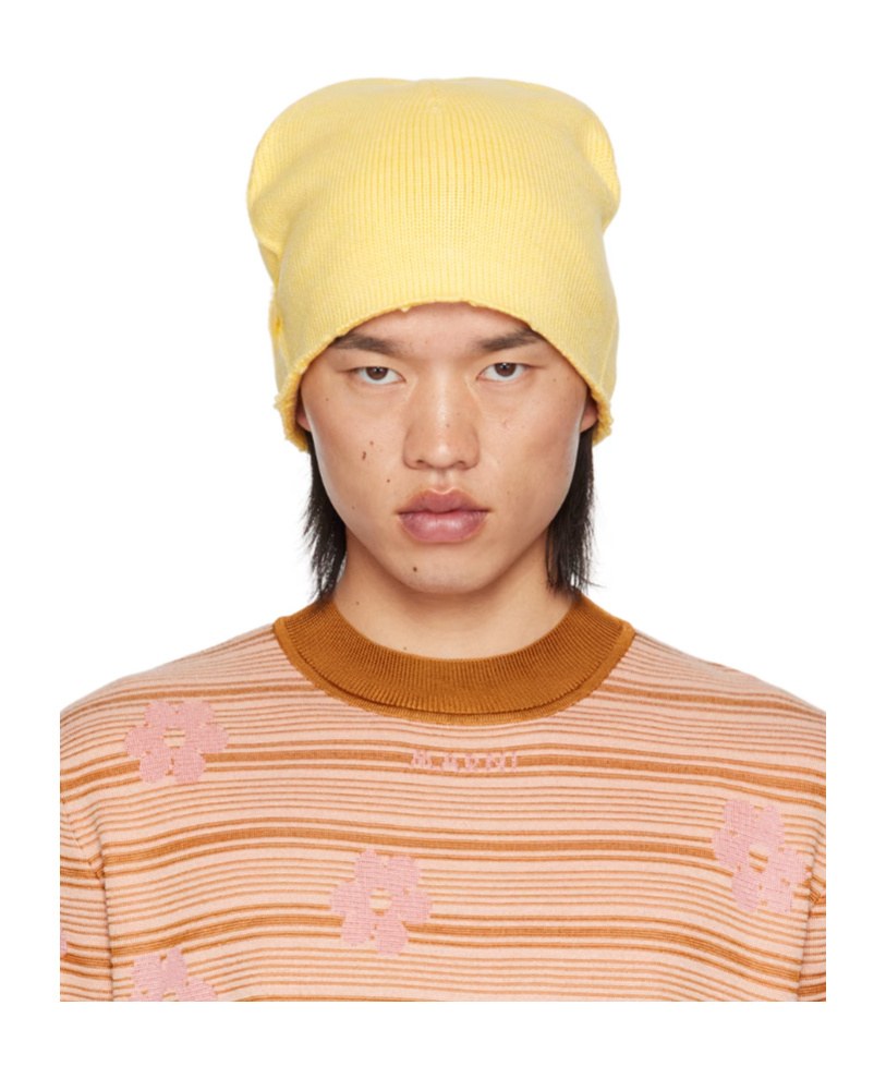 Marni Yellow Mohair Beanie In Yellow