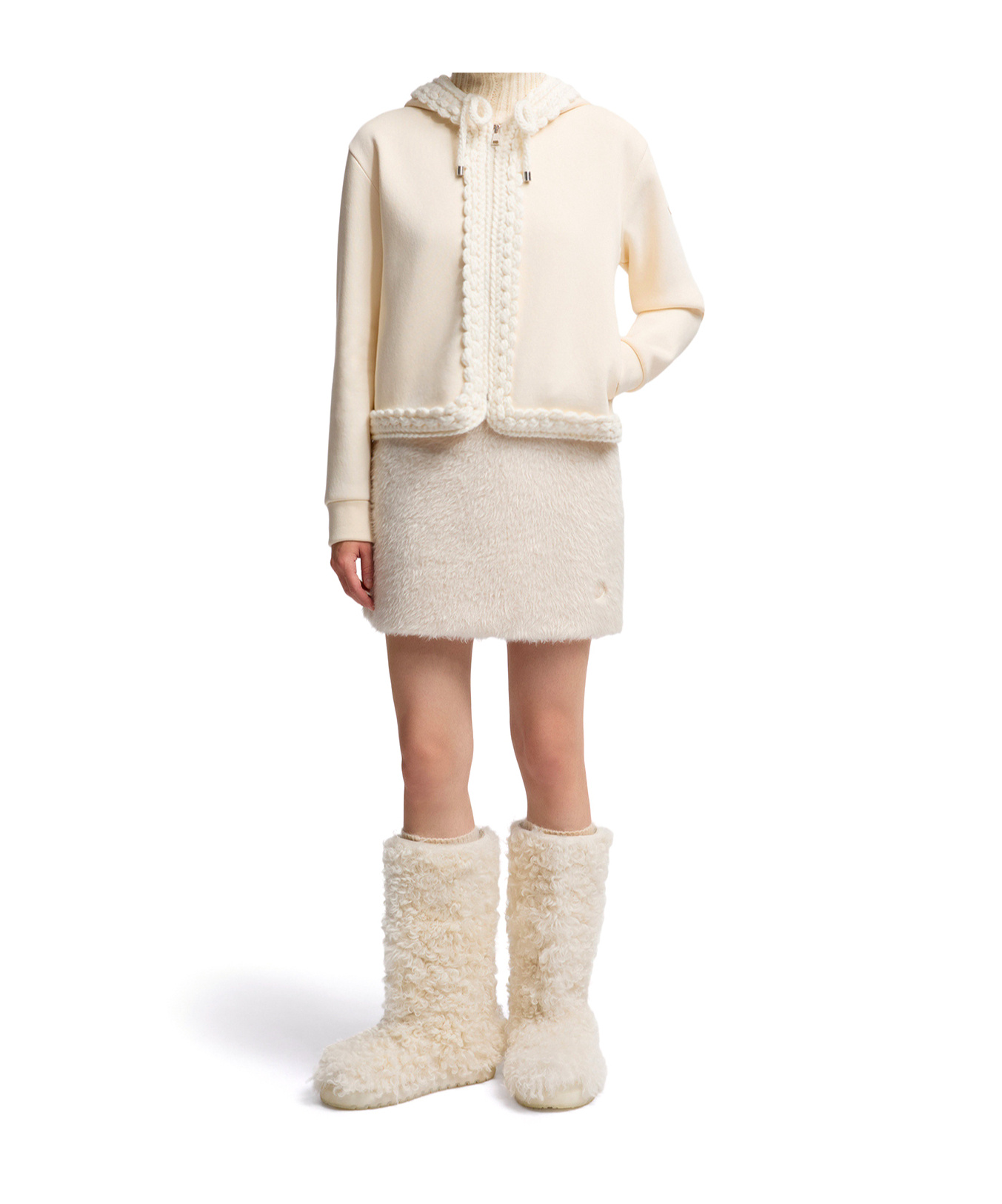 Moncler Long-sleeved Cardigan In White