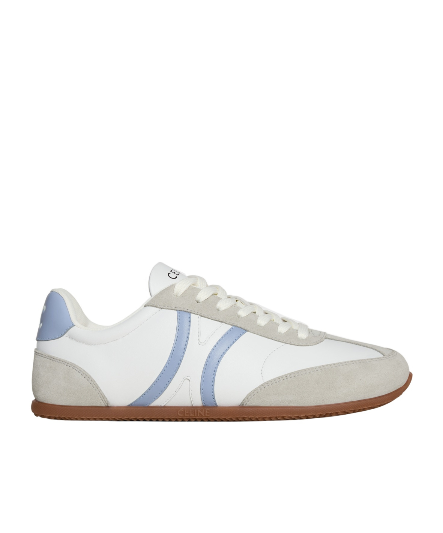 Celine Jogger - Low Lace-up Sneaker In Calfskin And Suede Calfskin In White
