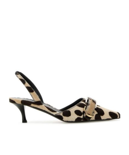 Givenchy Womens Brown/oth Voyou 45 Dalmation-pattern Leather Slingback Pumps Eur 38/5 Uk In Black
