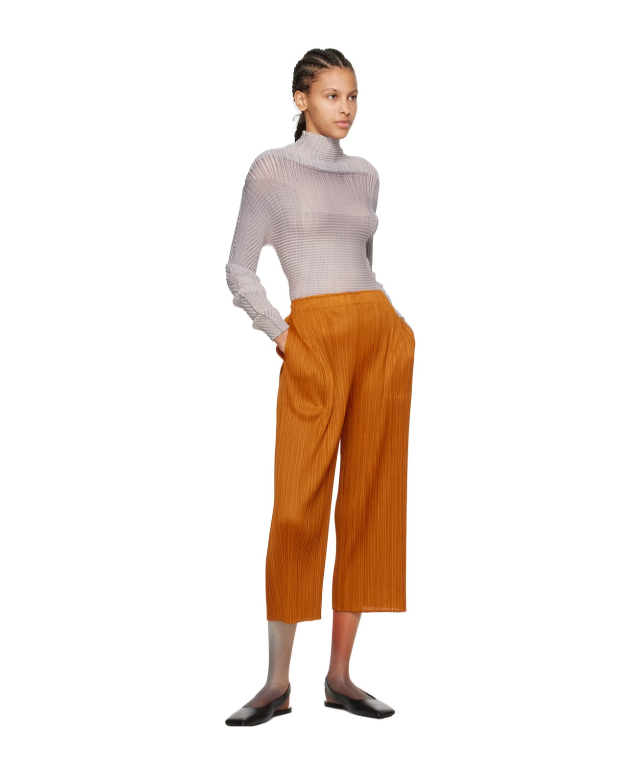 Issey Miyake Orange Monthly Colors April Trousers In Brown