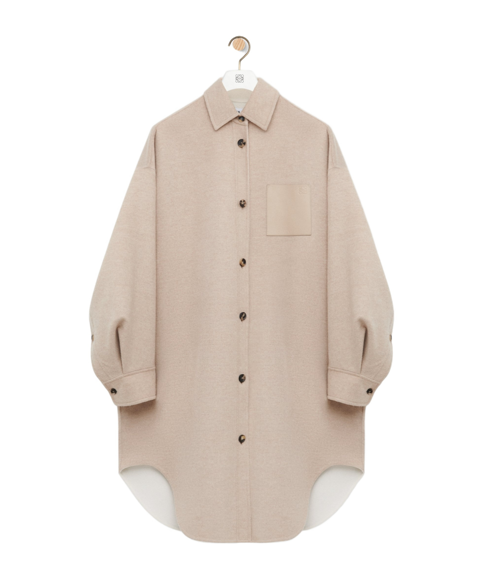 Loewe Wool-cashmere Collared Coat In Neutral