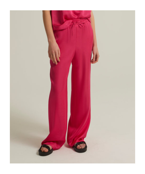 Yves Salomon Elastic Waist Casual Pants In Pink