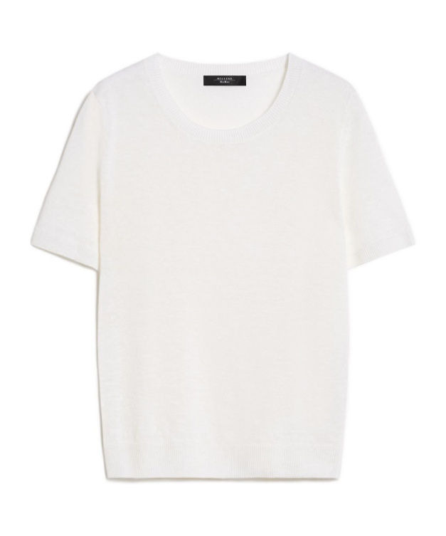 Weekend Max Mara Item O-neck Short-sleeved T-shirt In White