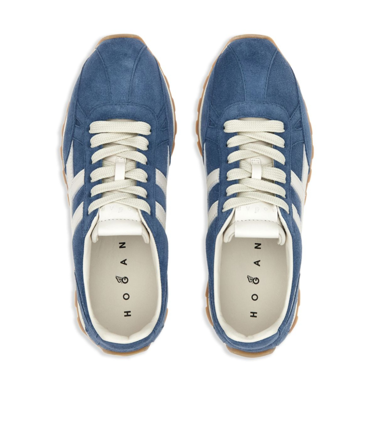 Hogan Blue Suede Leather Sneakers In Blue