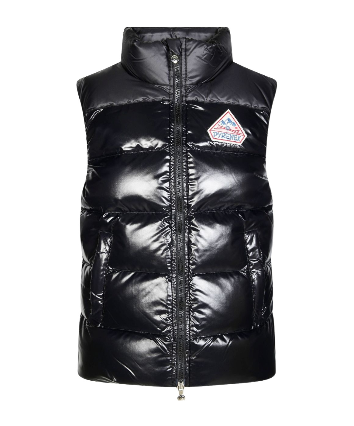 Pyrenex High Collar Sleeveless Cotton Coat In Black