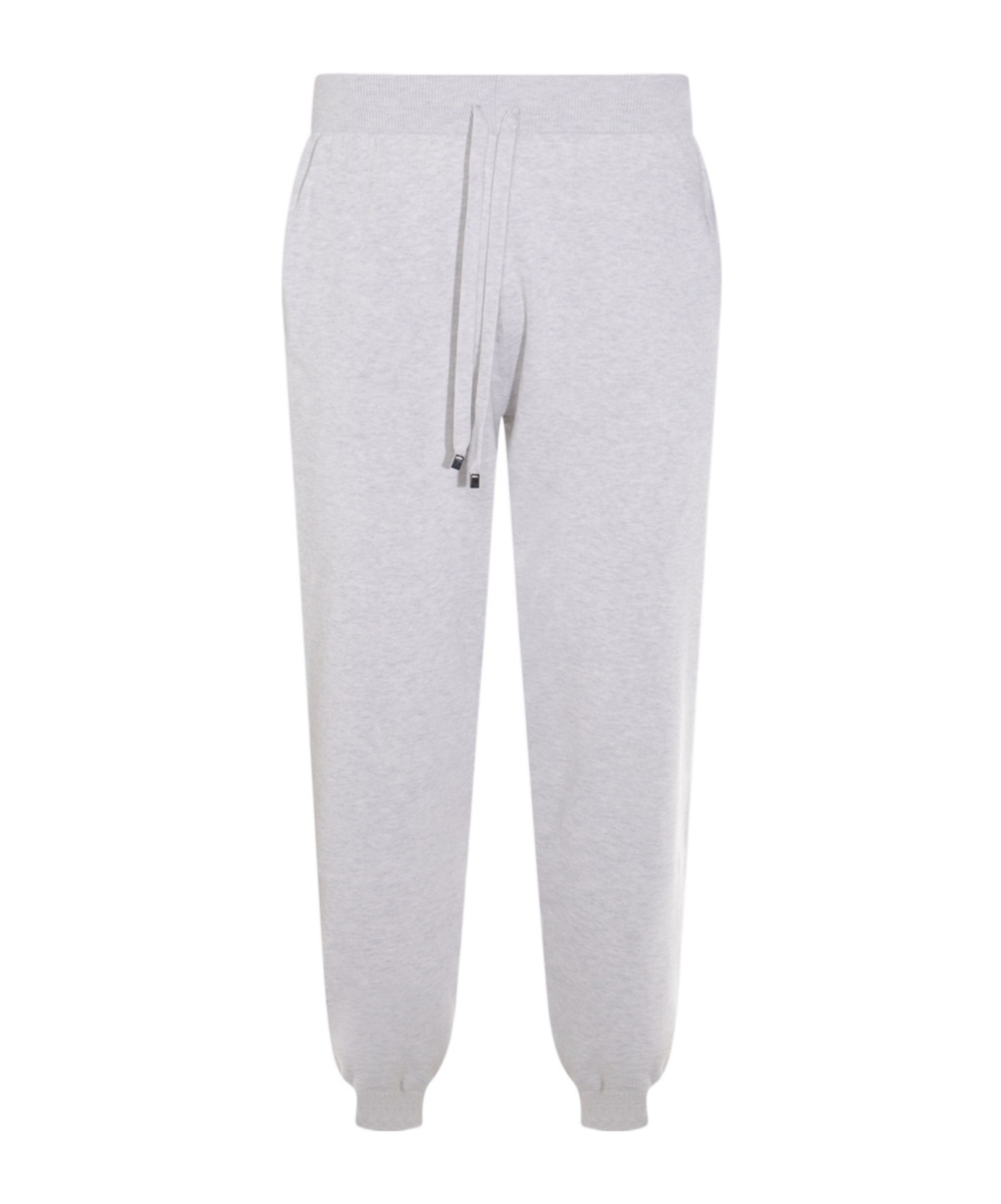 Malo Relaxed Fit Trousers Elastic Waistband In White