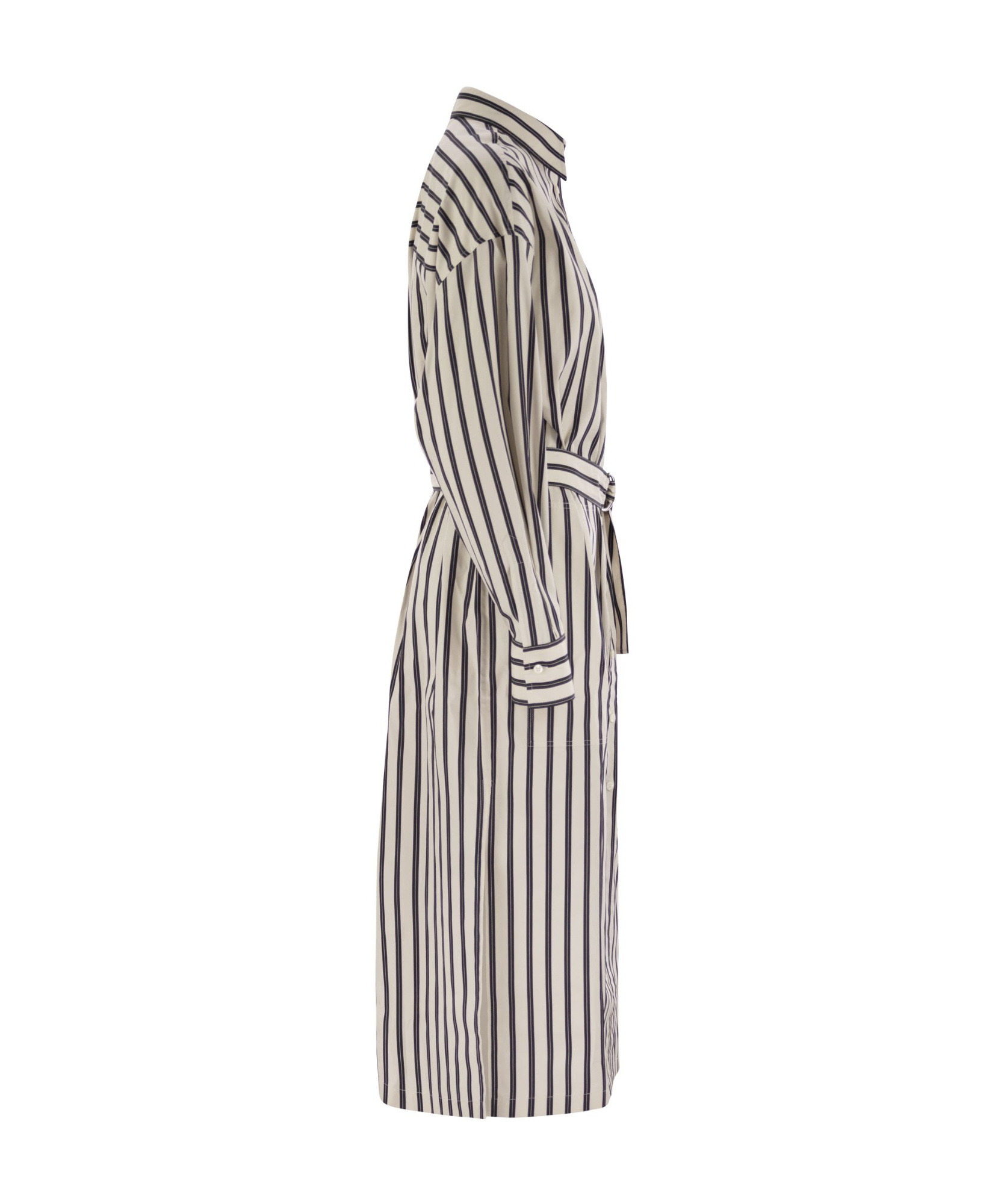 Brunello Cucinelli Women's Striped Midi Dress In Nude