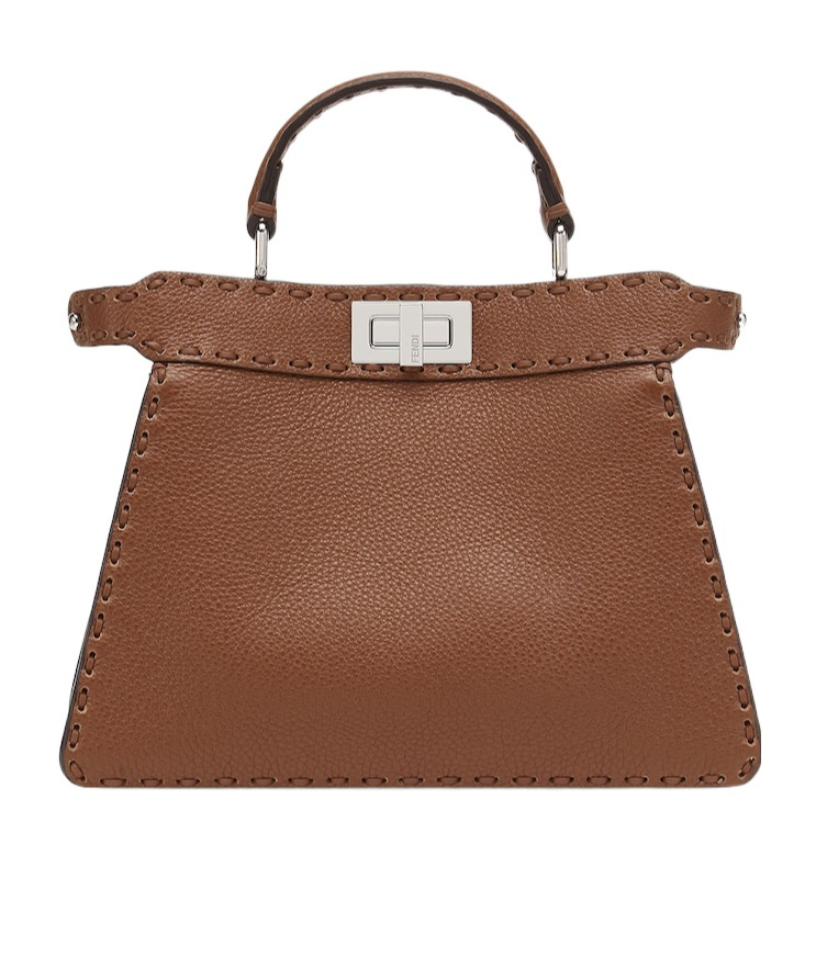 Fendi Women Brown Peekaboo Iseeu Small Handbag In Brown