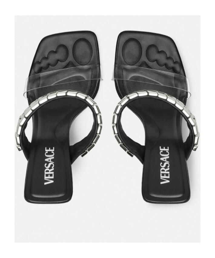 Versace 105mm Slice Sandals In Black