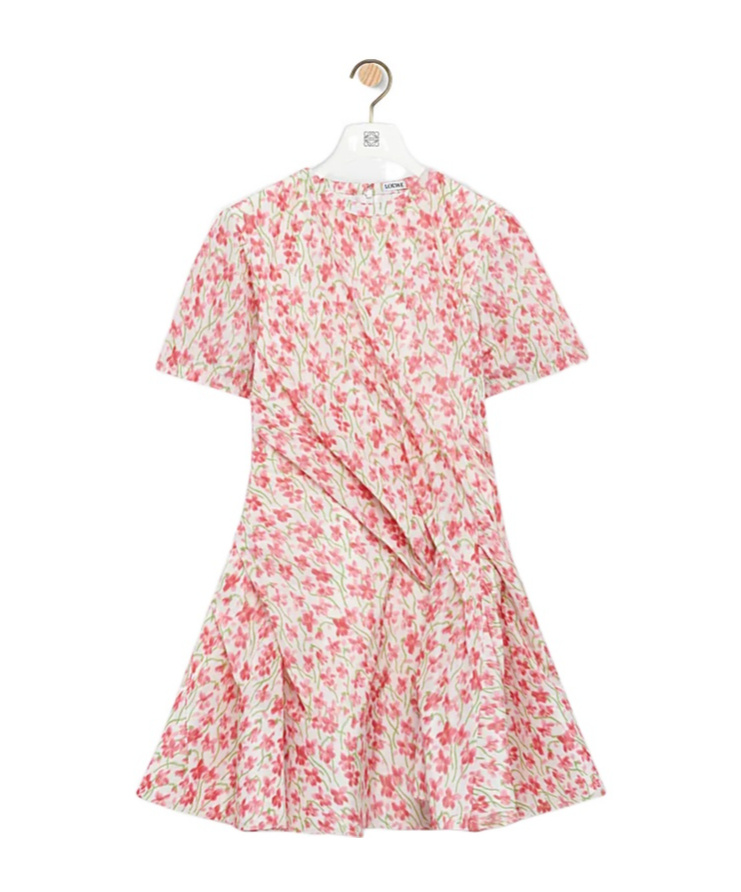 Loewe Silk Blend Taffeta Dress Dresses Rose In Pink