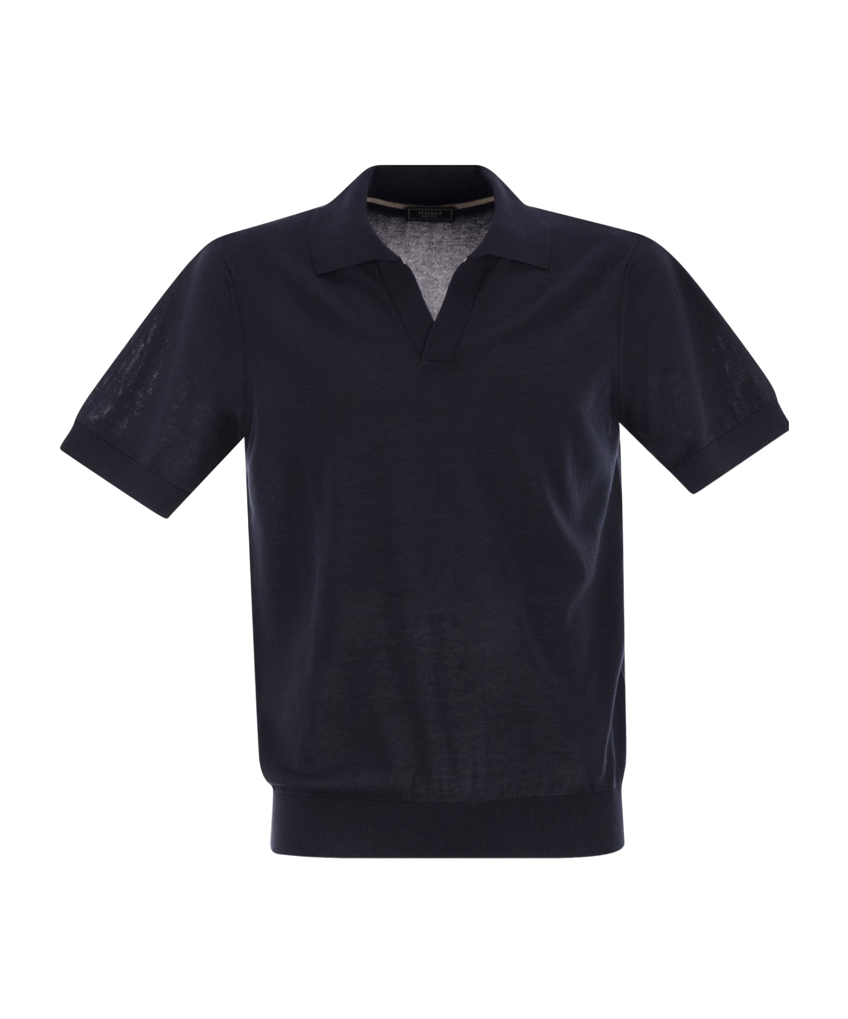 Peserico Cotton And Silk Polo Shirt In Black