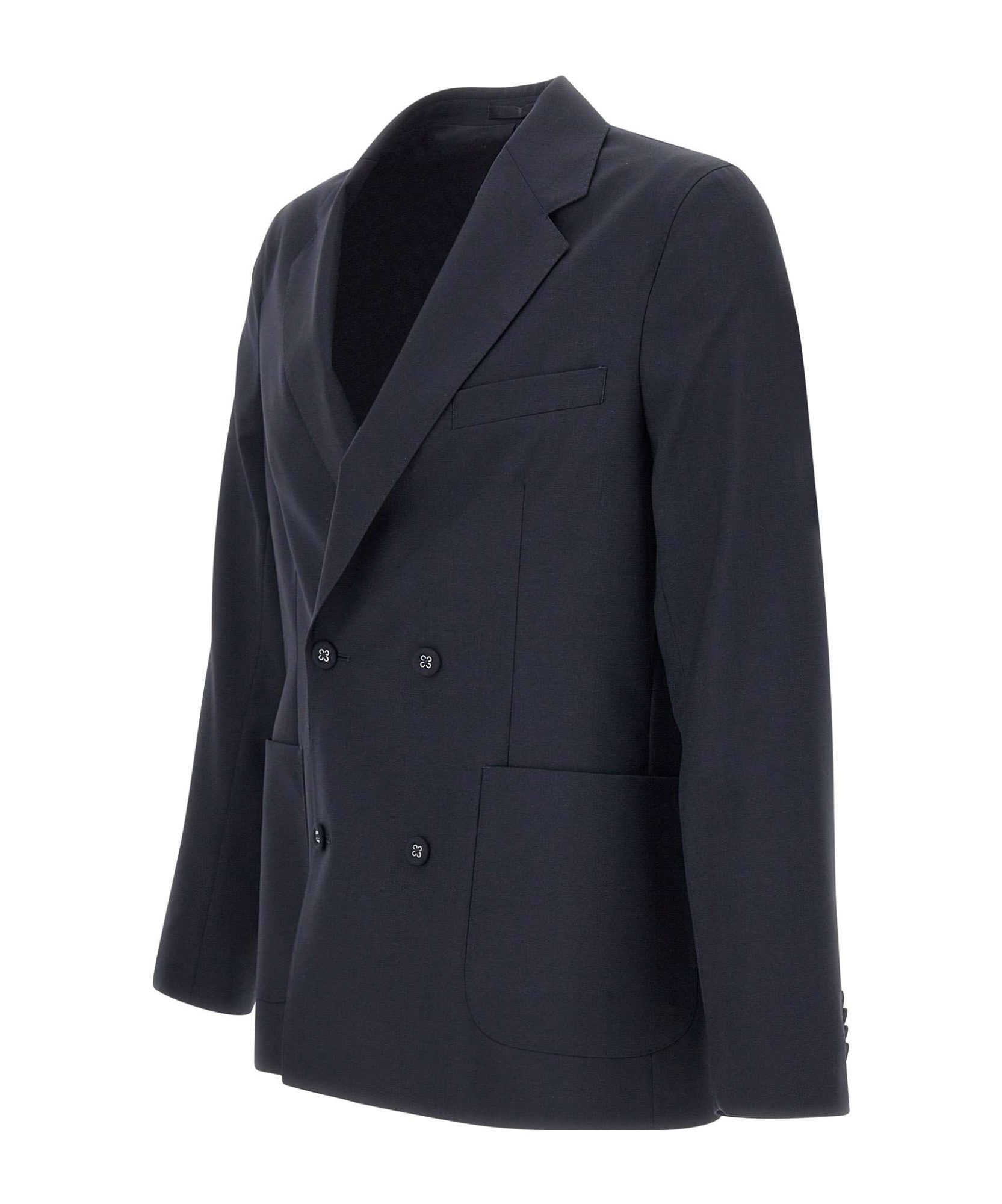 Officine Generale Double Breasted Four Buttons Jacket In Dark Navy