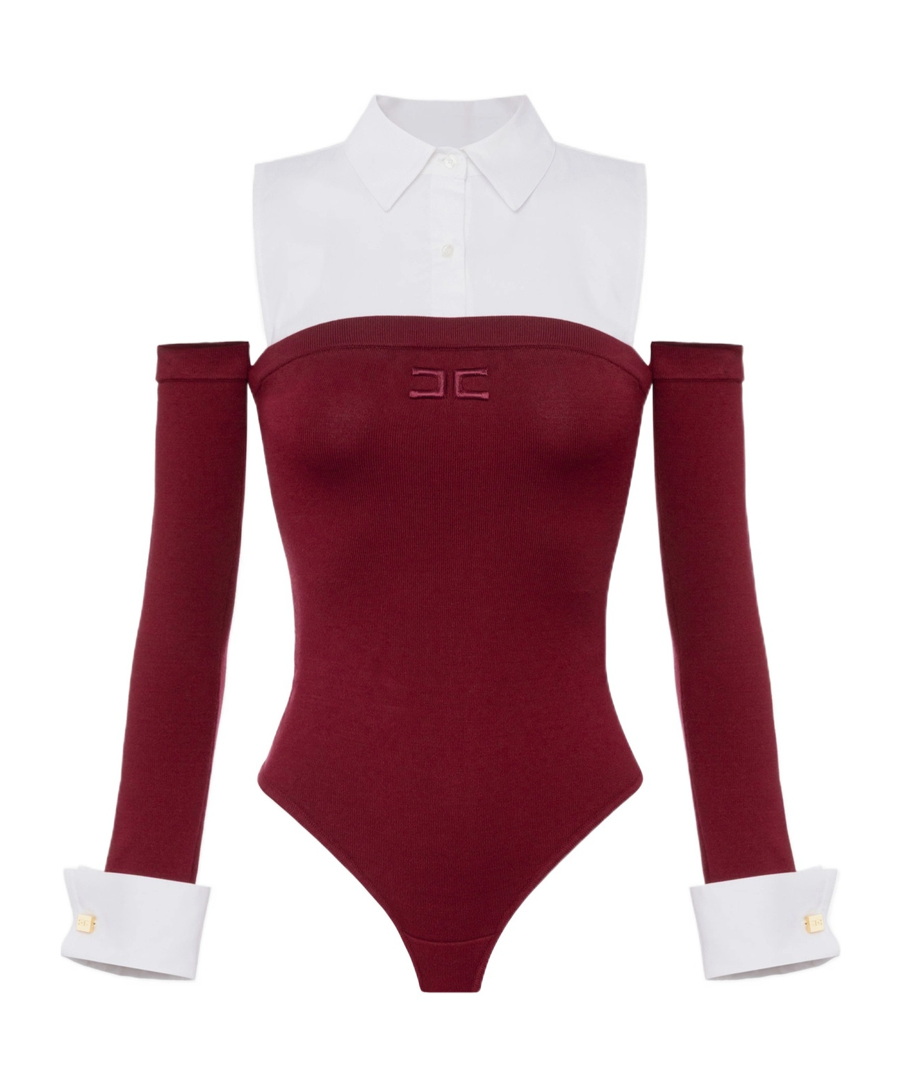 Elisabetta Franchi Embroidered-logo Bodysuit In Multi