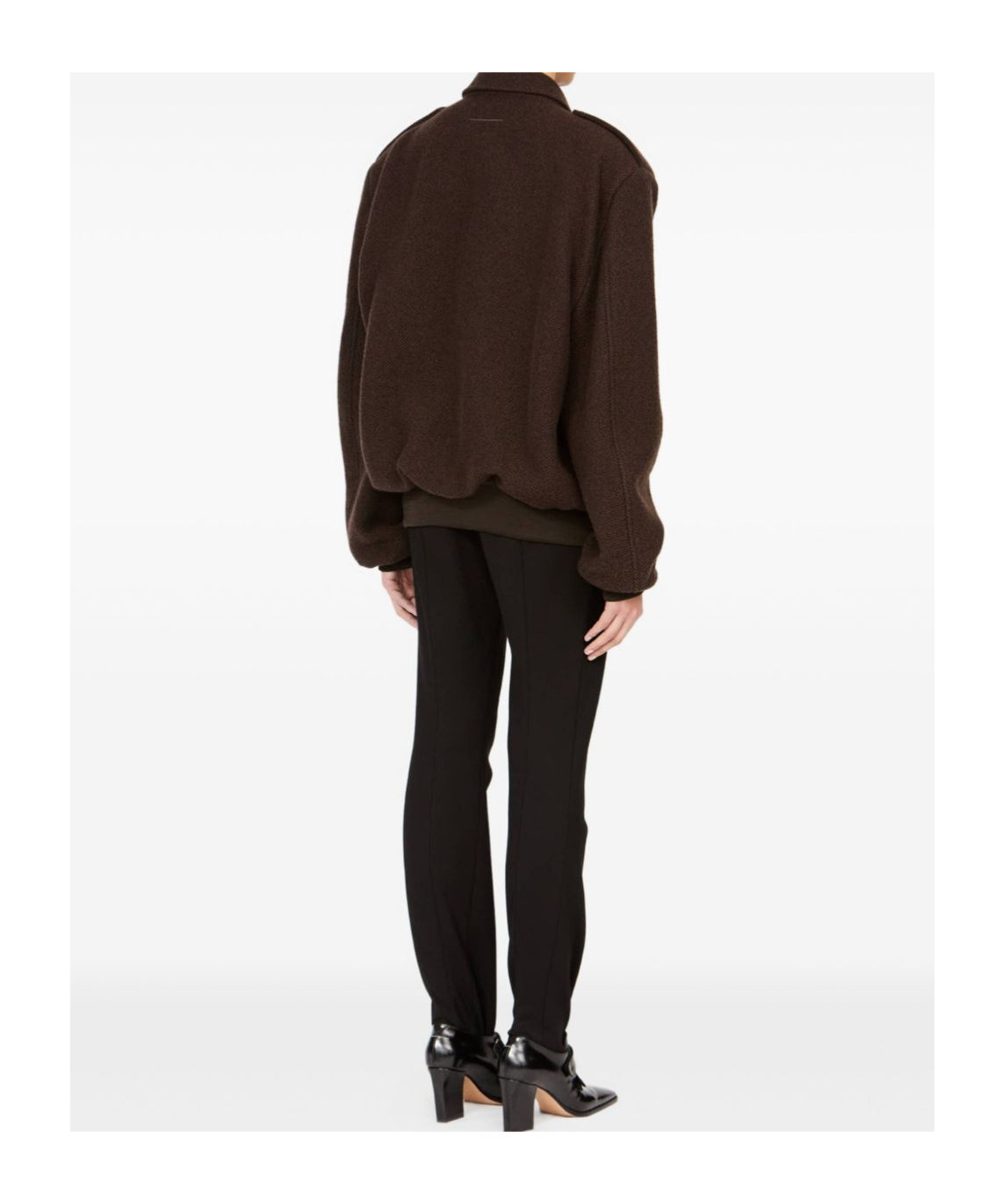 Mm6 Maison Margiela Sports Jacket With Epaulettes And Ribbed Cuffs In Brown