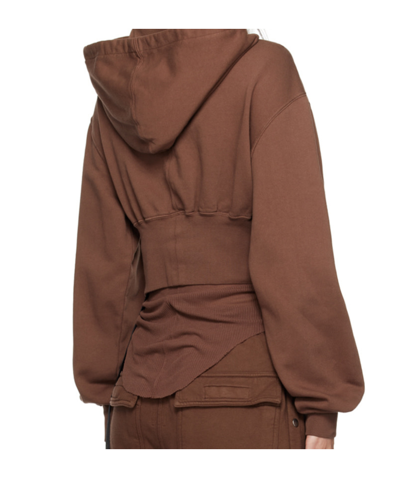 Rick Owens Drkshdw Brown Porterville Tatlin Hoodie In Brown