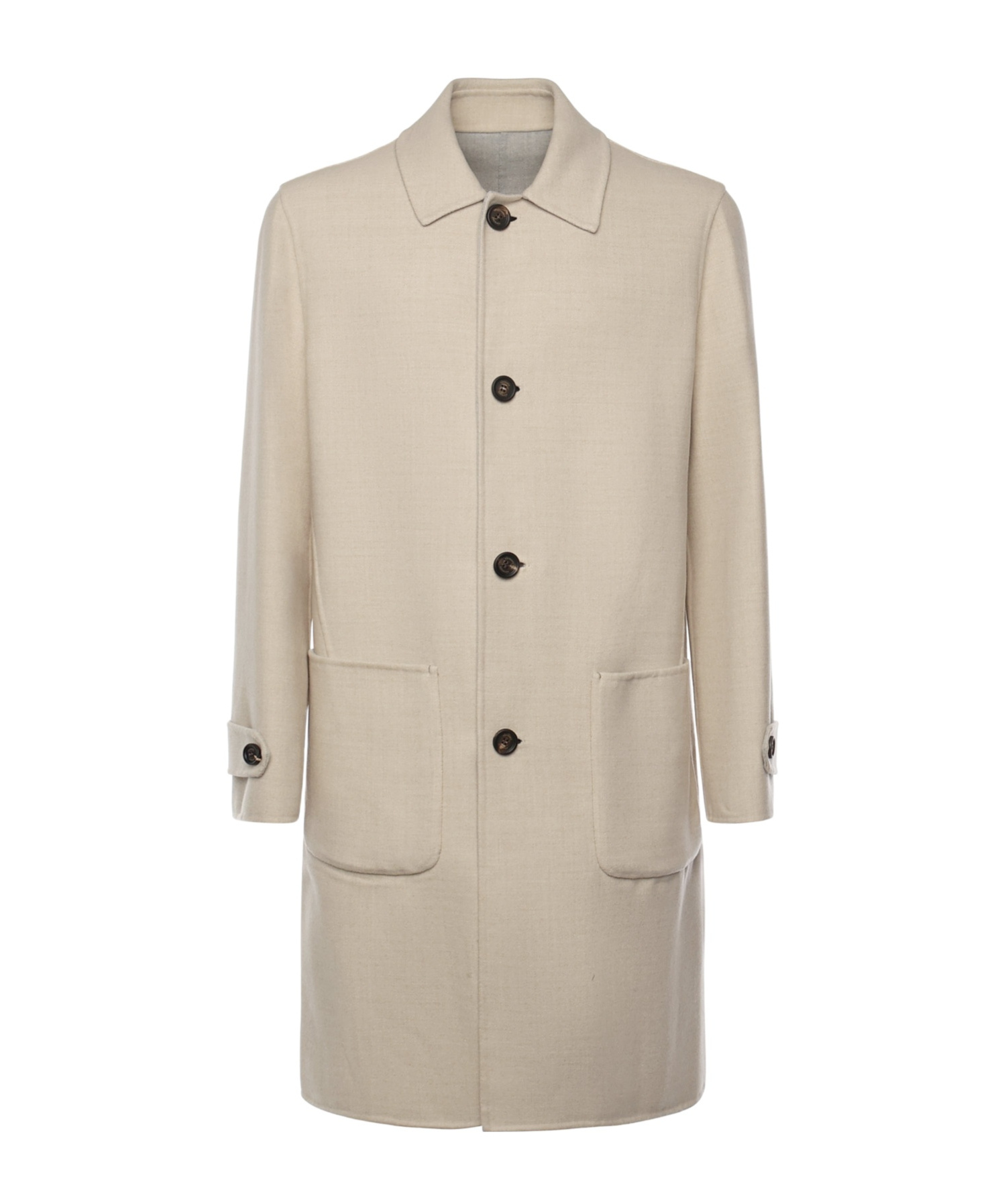 Eleventy Patch-pocket Single-breasted Coat In Neutral