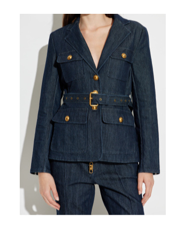 Michael Michael Kors Long-sleeved Denim Jacket In Blue
