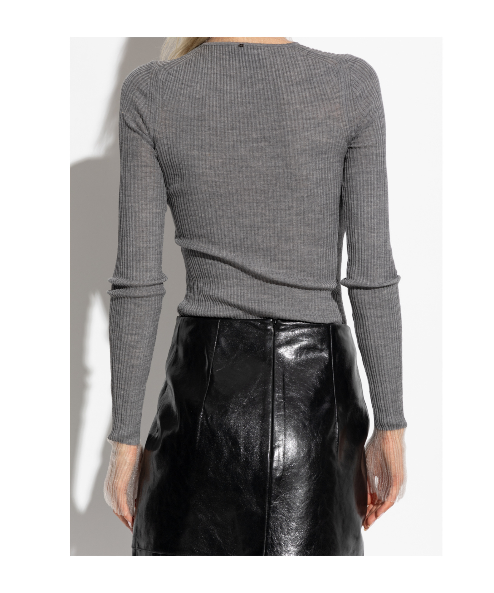 Sportmax Turtleneck Knitted Jumper In Gray