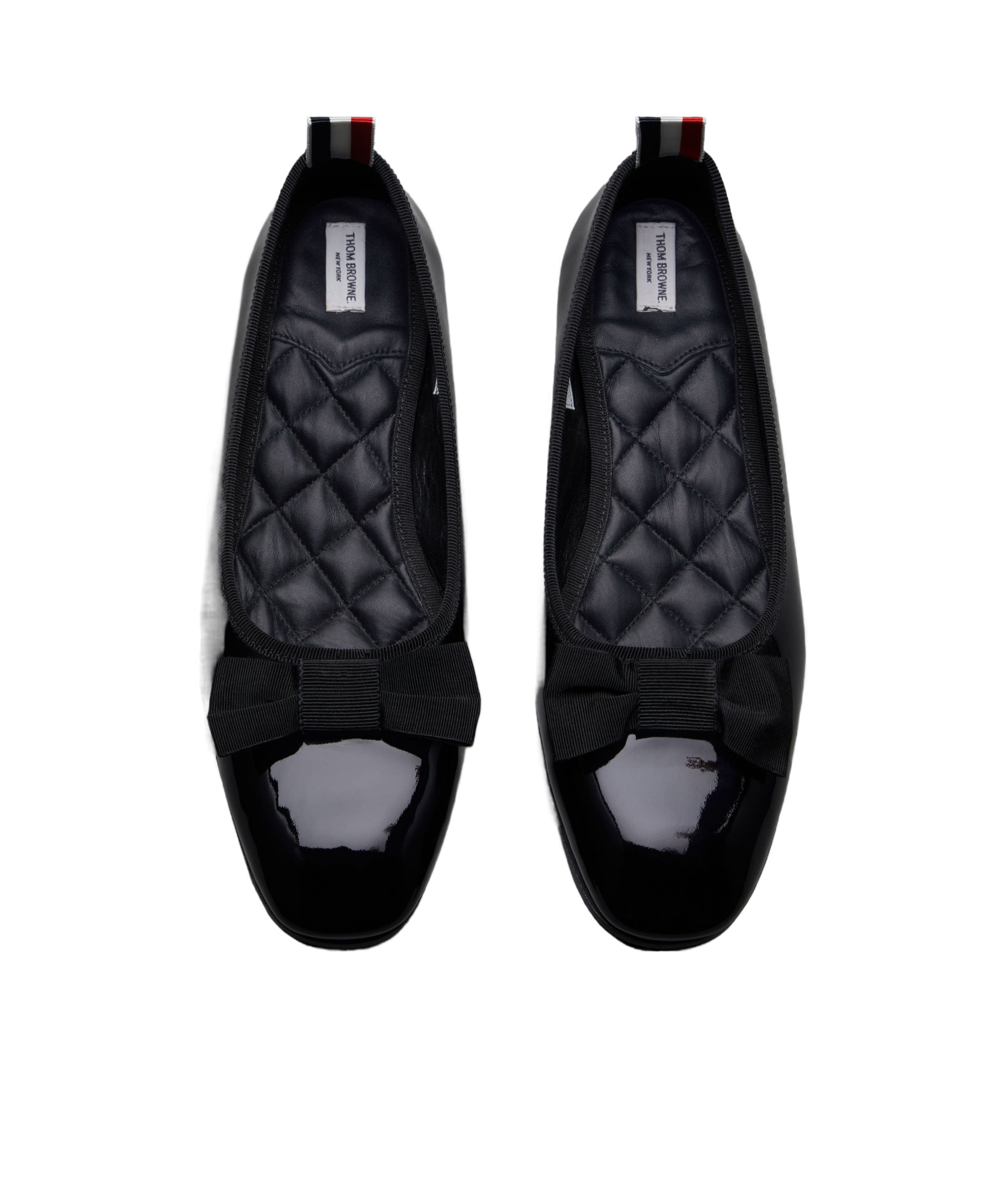 Thom Browne Black Soft Patent Opera Ballerina Flats In Black