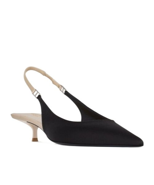 Saint Laurent Cherish Open Back Pumps In Crêpe Satin In Black