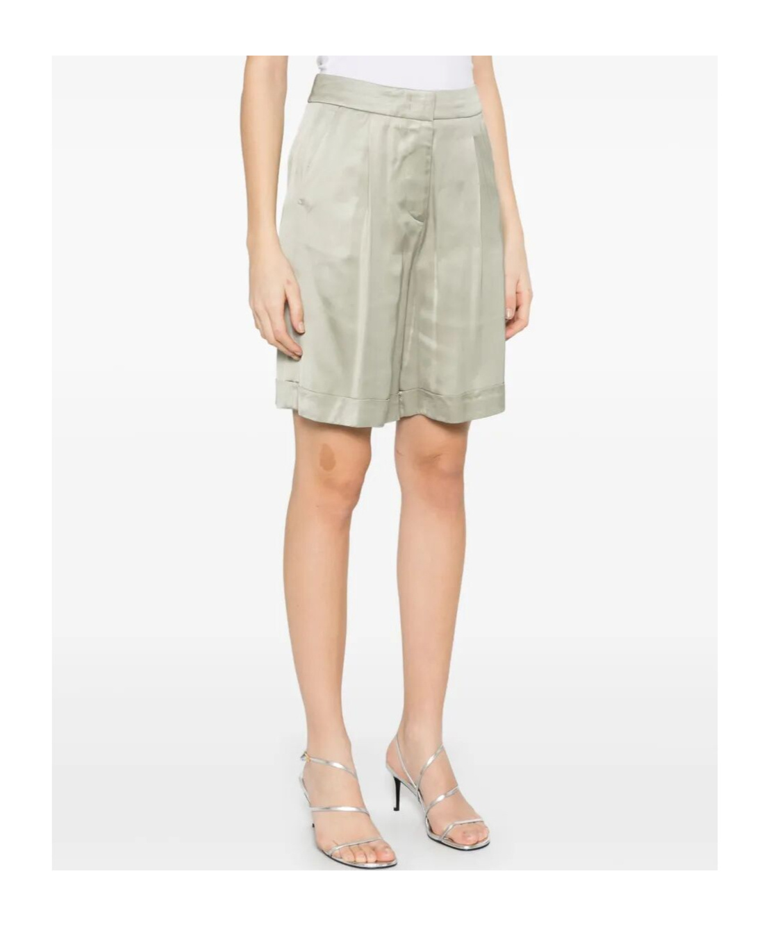 Peserico Tailored Bermuda Shorts With Satin Finish In Nude