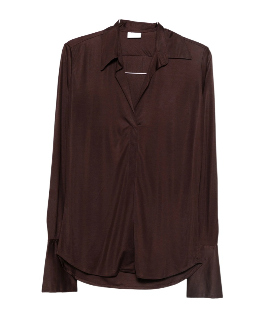 Dries Van Noten Long Sleeve Shirt In Brown