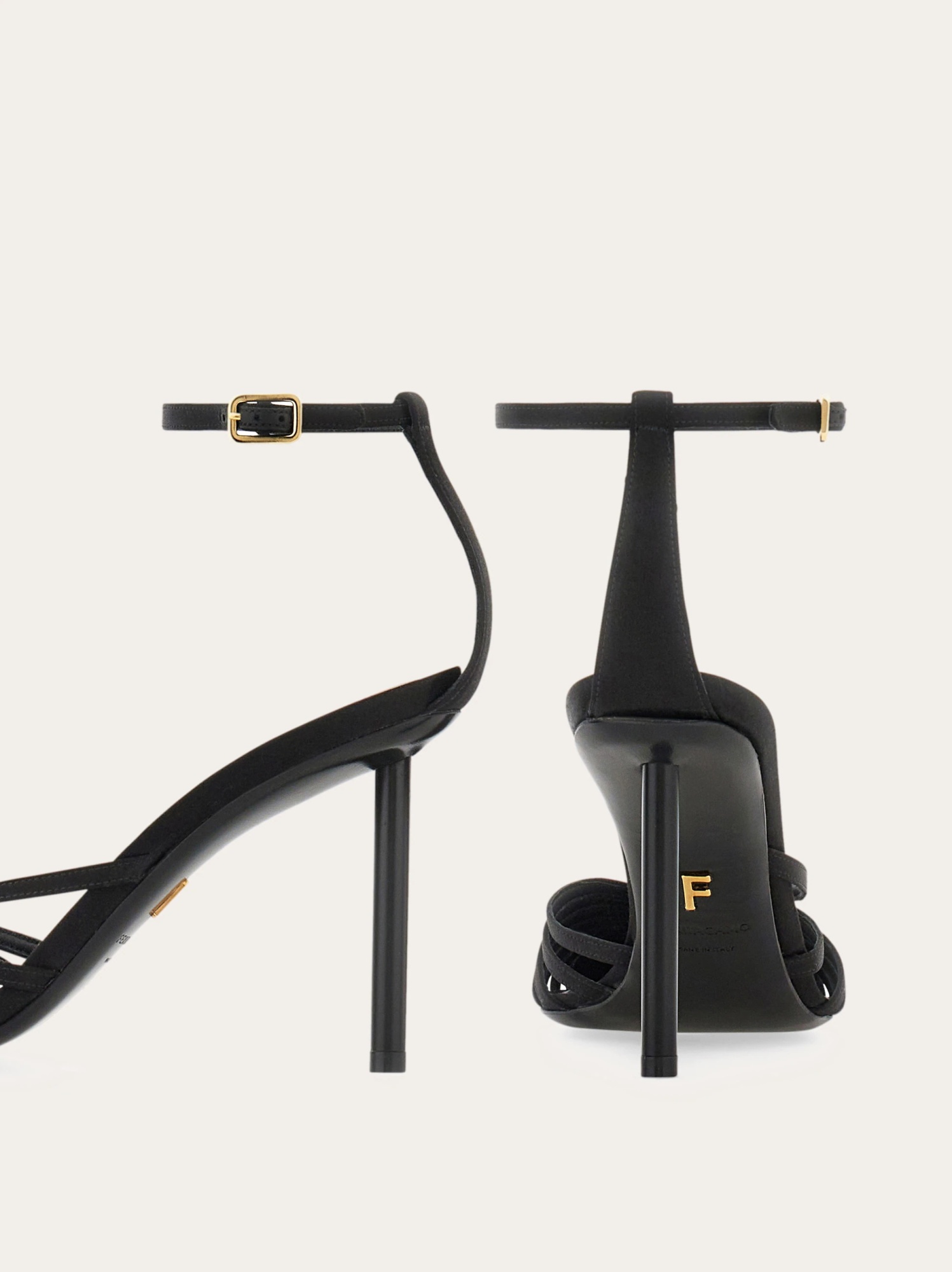 Ferragamo Nappa Leather Ermelia Pumps With Ankle Strap In Black