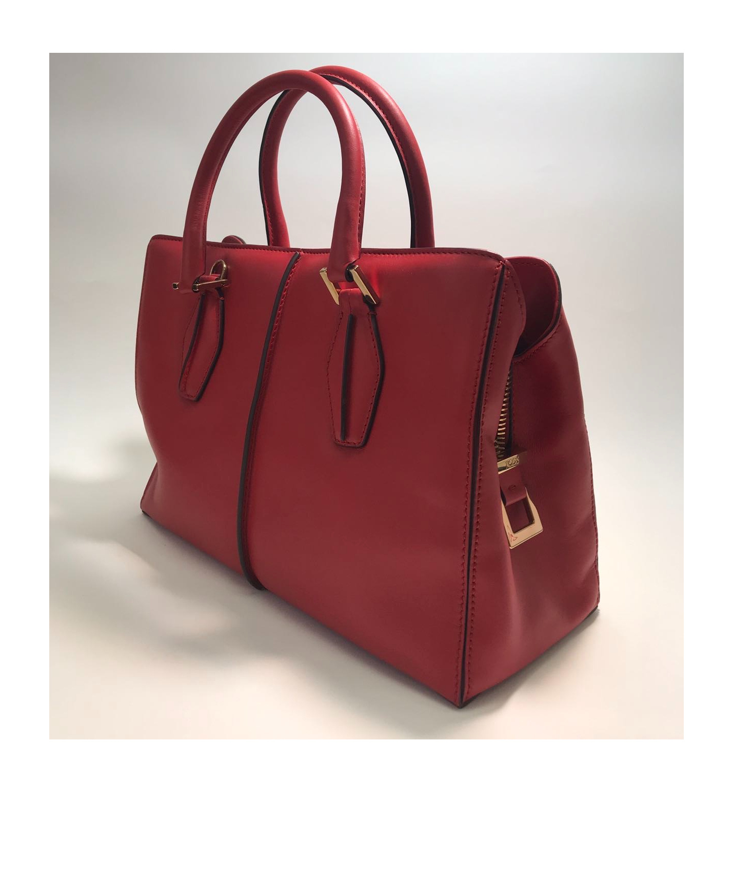 Tod's Double Handle Shoulder Bag In Red