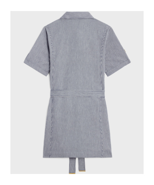 Celine Mini Striped Dress In Gray