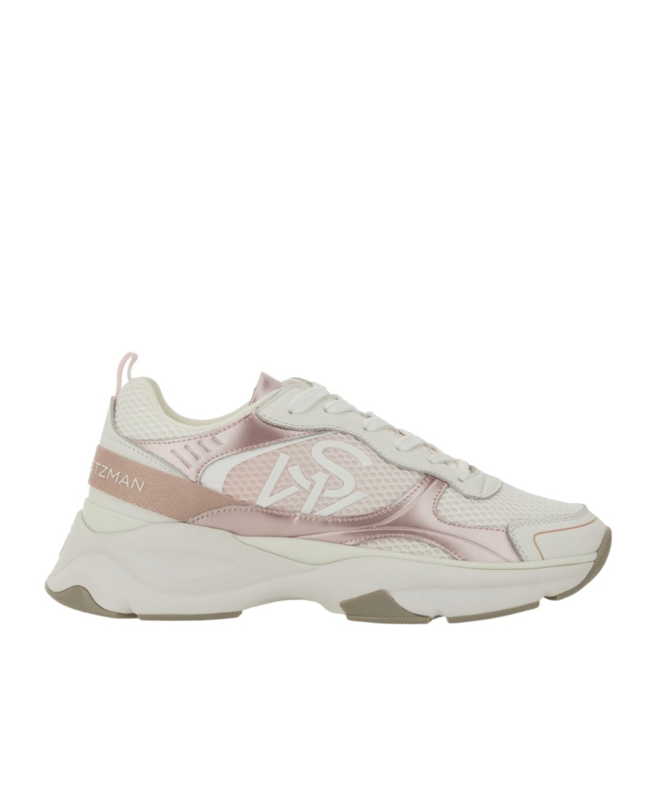Stuart Weitzman Textured Upper Sneakers In White