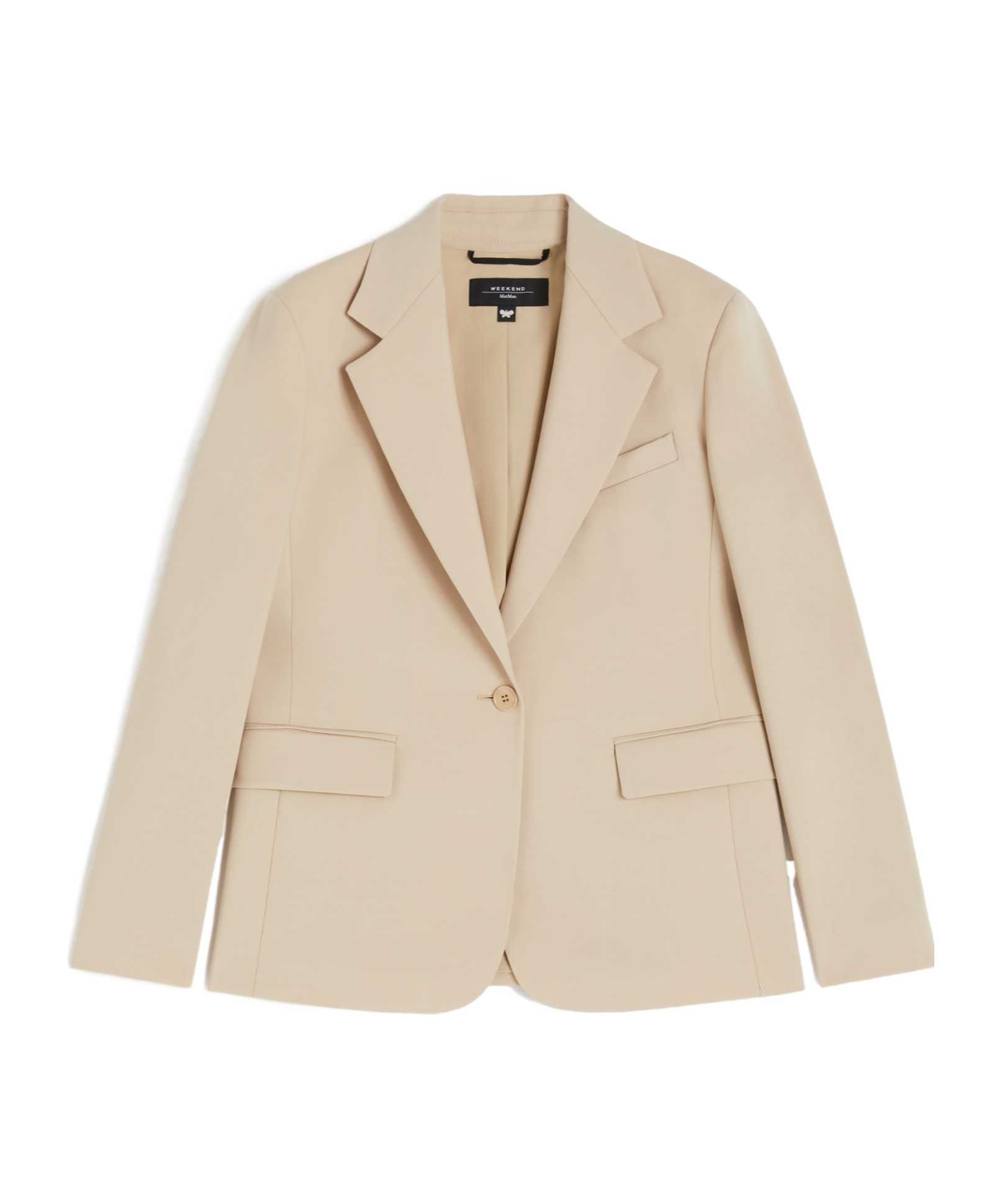 Weekend Max Mara Natural Stretch Wool Blazer In Neutral