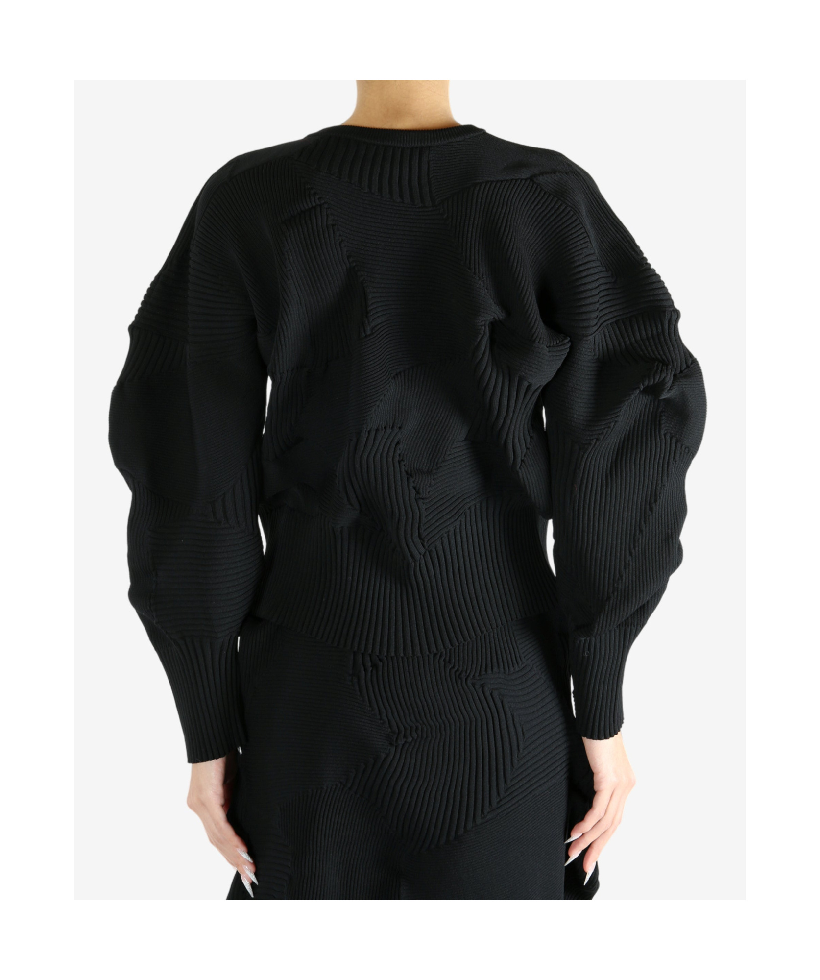 Issey Miyake Kone Kone Crewneck Knitted Top In Black