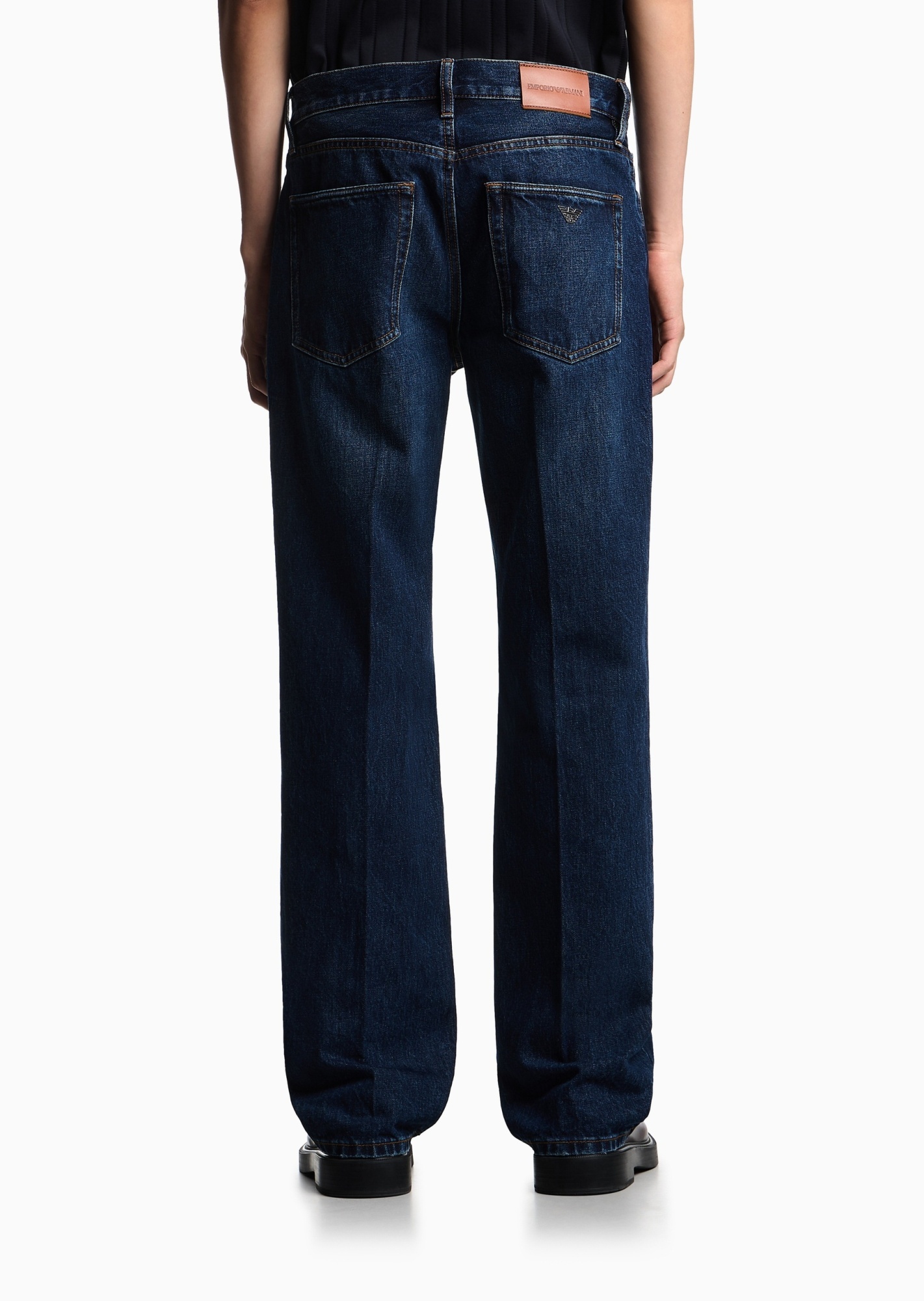 Emporio Armani Straight-leg Washed Jeans In Blue
