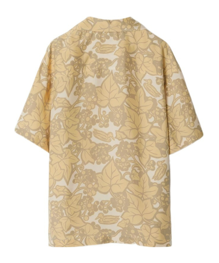 Burberry Beige Print Silk Shirt In Nude