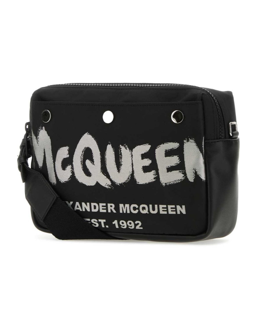 Alexander Mcqueen Logo-print Messenger Bag In Black
