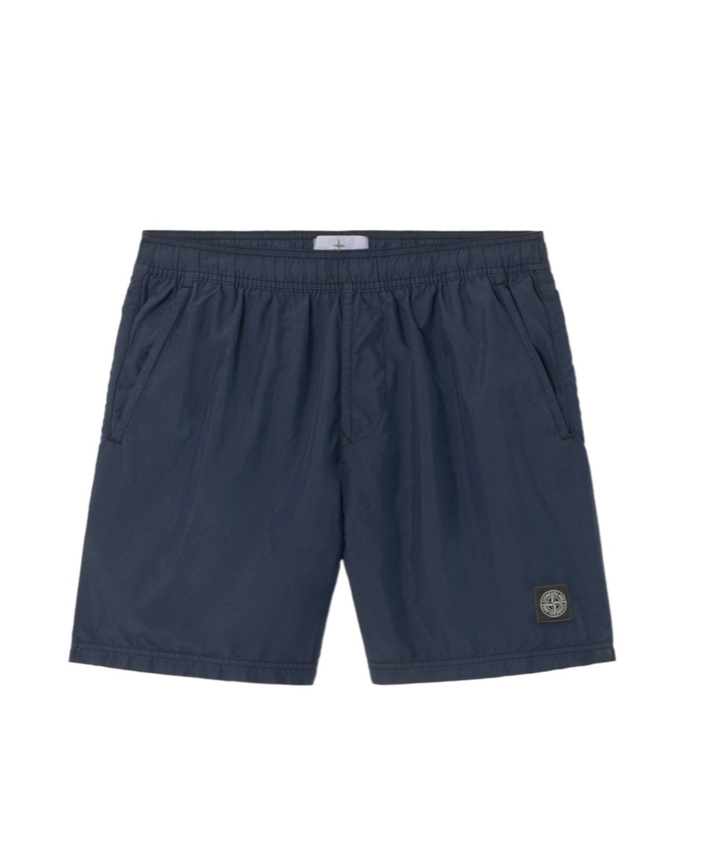 Stone Island Regular Fit Mid-length Swim Trunks With Pockets In Blue