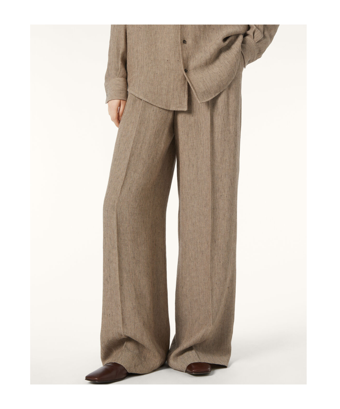 Loro Piana Nyack Trousers In Brown Chevron