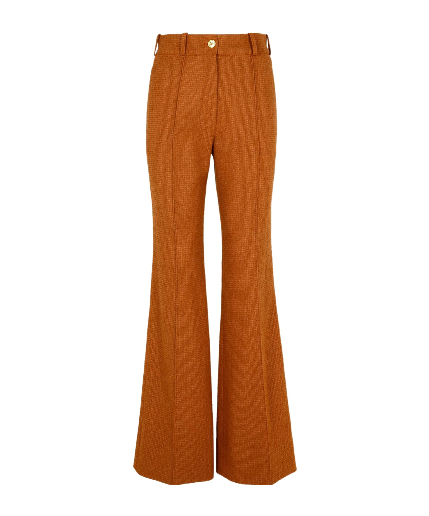 Patou Wool Blend Flare Pants In Brown