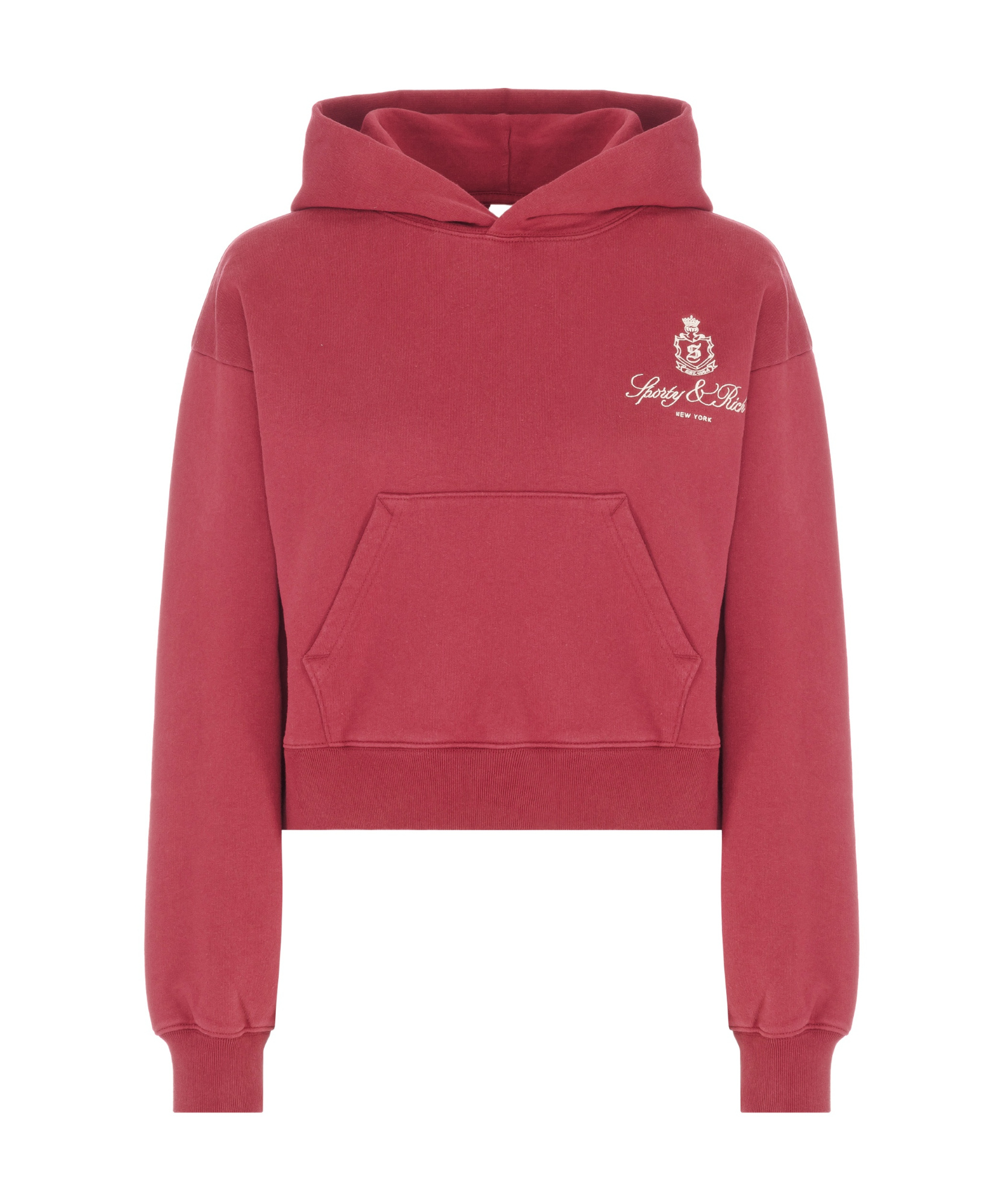 Sporty And Rich Long-sleeved Hooded Hoodie In Red