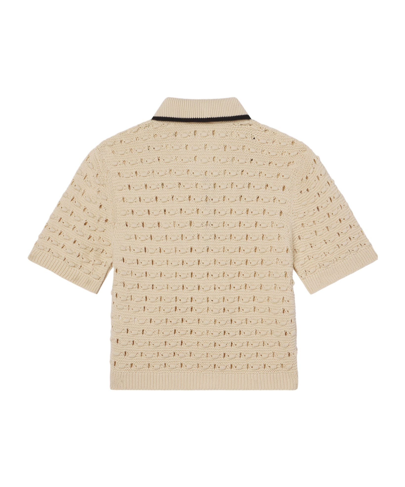 Frame Short-sleeved Knitted Polo Shirt In Brown