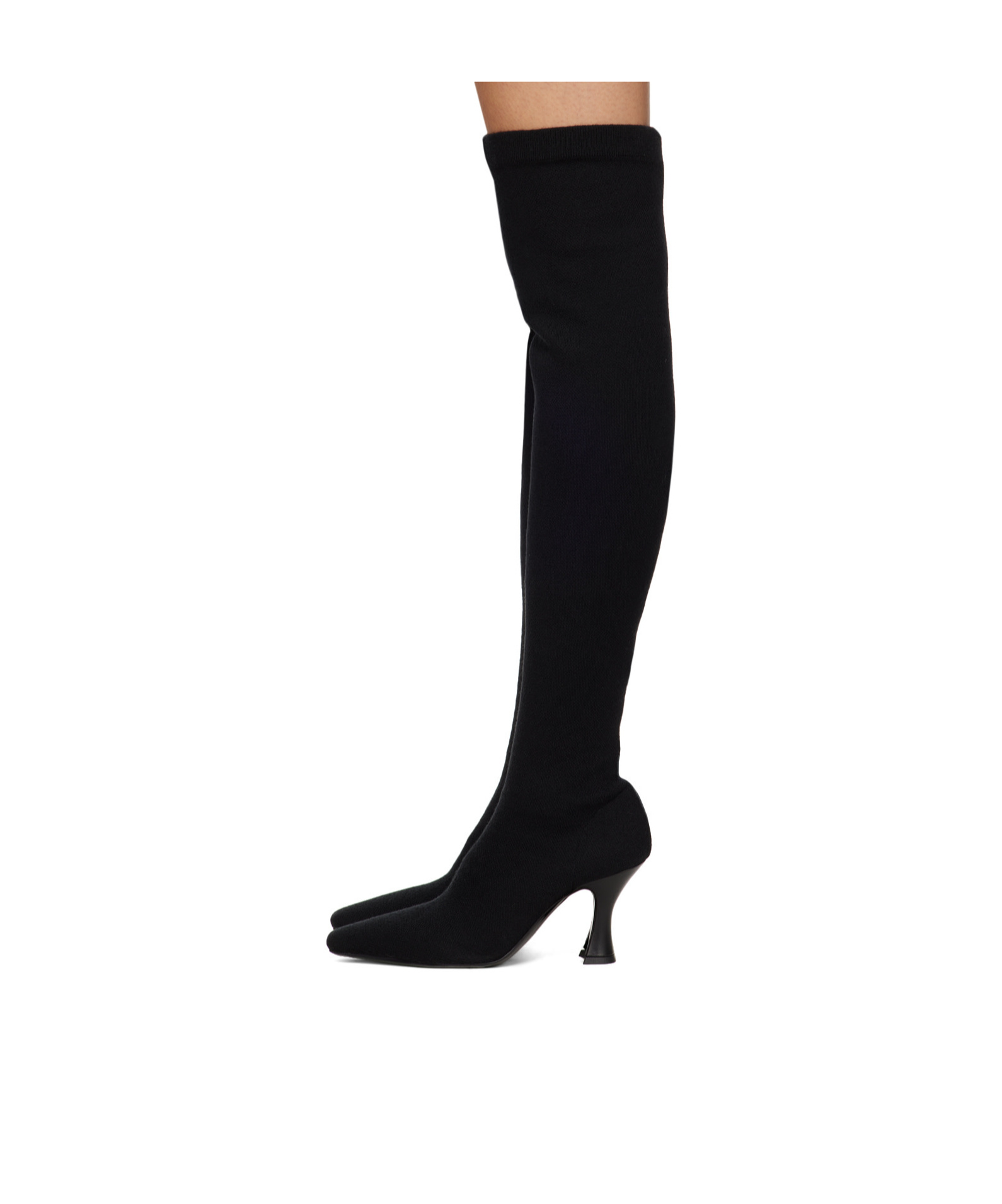 Neous 80mm Leather Knee Boots In Black